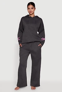 Bow Graphic Detail Pajama Hoodie and Pants