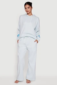 Bow Graphic Detail Pajama Fleece Hoodie and Pants