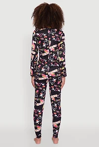 Womens Be Loved Heart Print Pajama Onesie, Multi, Size M