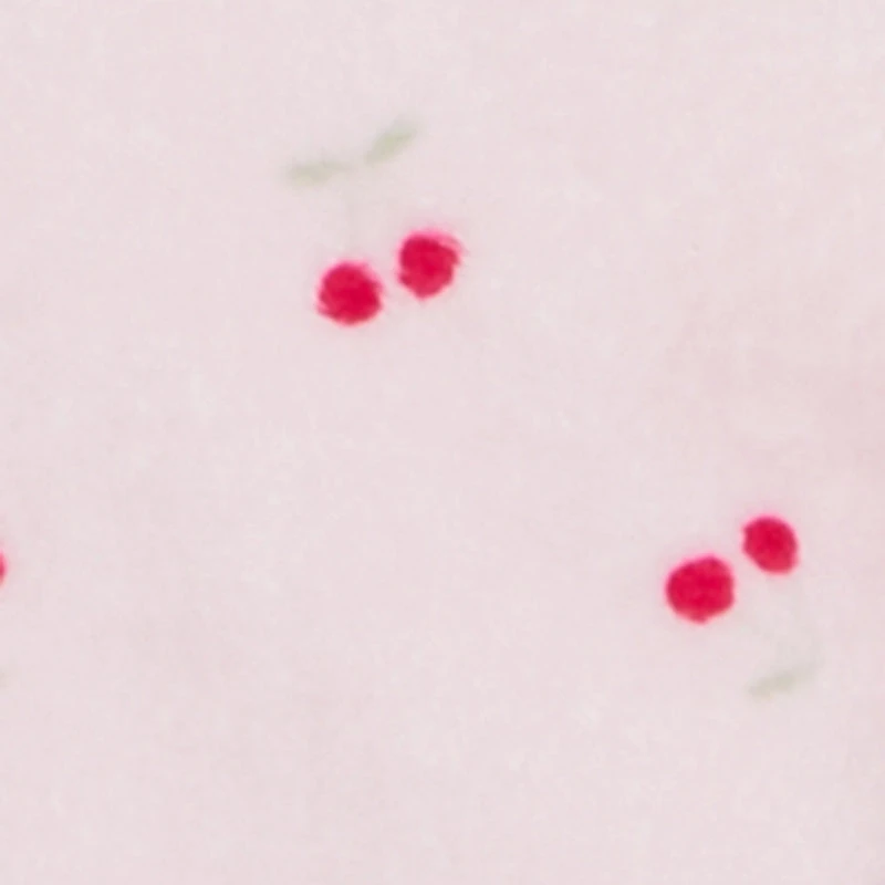 Cherry Print Plush Funnel Neck Pajama Top and Pants Set