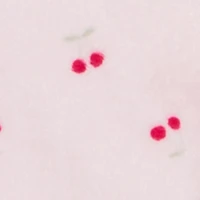 Cherry Print Plush Funnel Neck Pajama Top and Pants Set