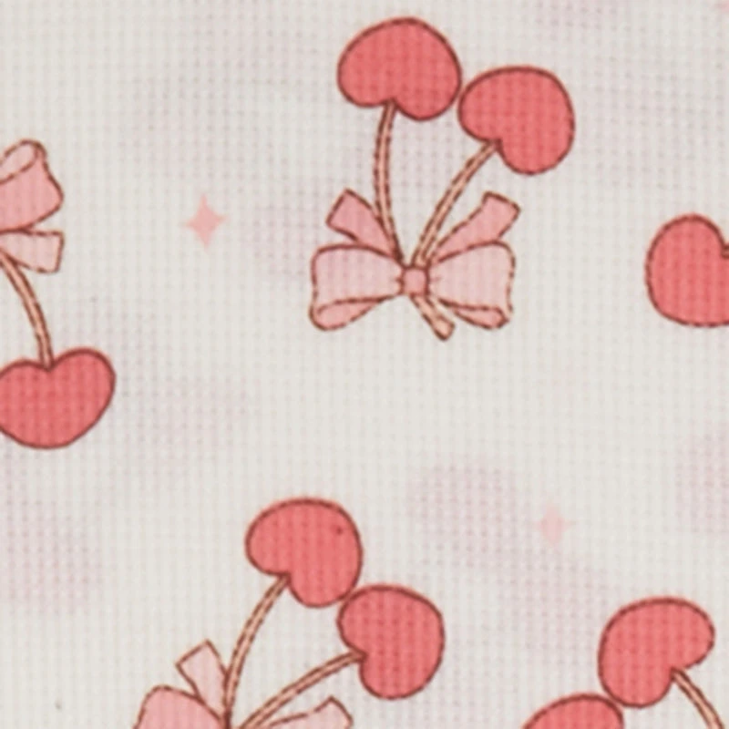 Cherry Bow Graphic Waffle Knit Thermal Pajama Gift Set