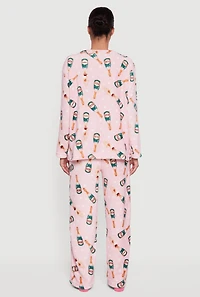 Cozy Plush Champagne Polka Dot Pajama Gift Set