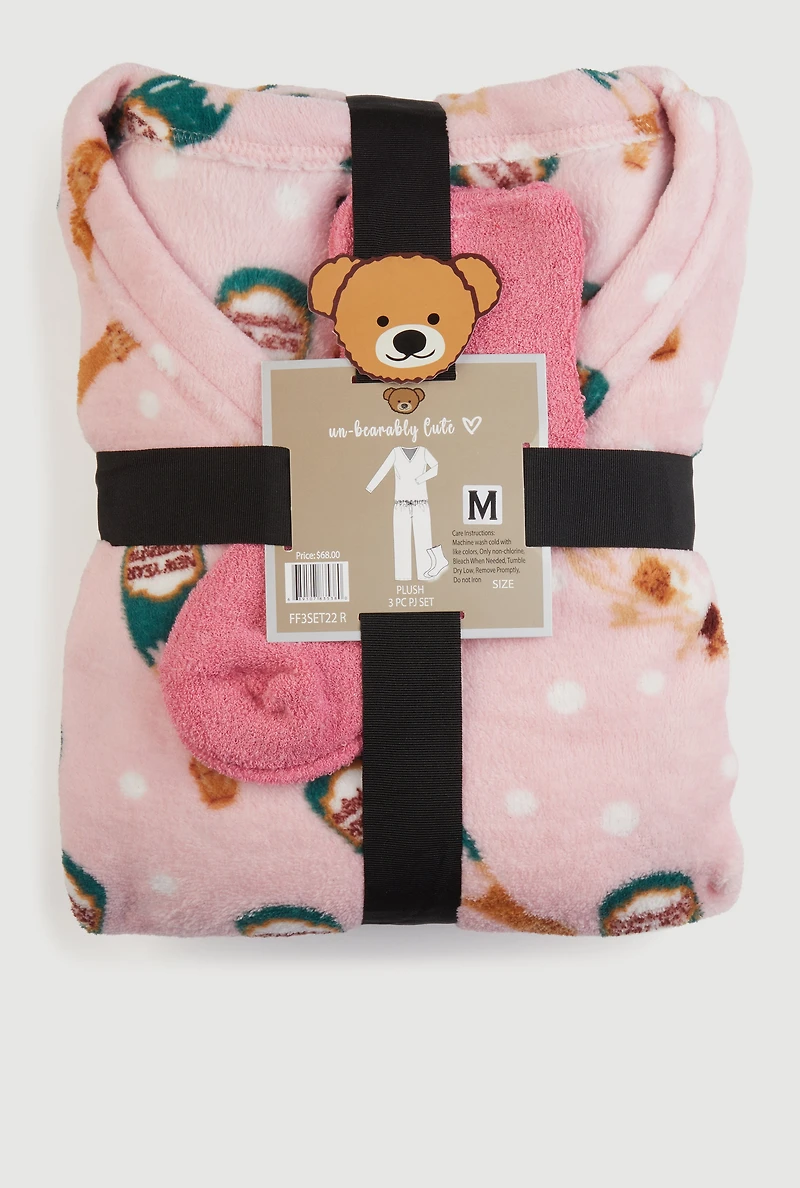 Cozy Plush Champagne Polka Dot Pajama Gift Set