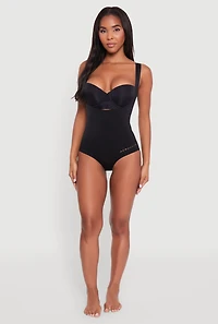 Womens Shapewear Thong Bodysuits, Black, Size S