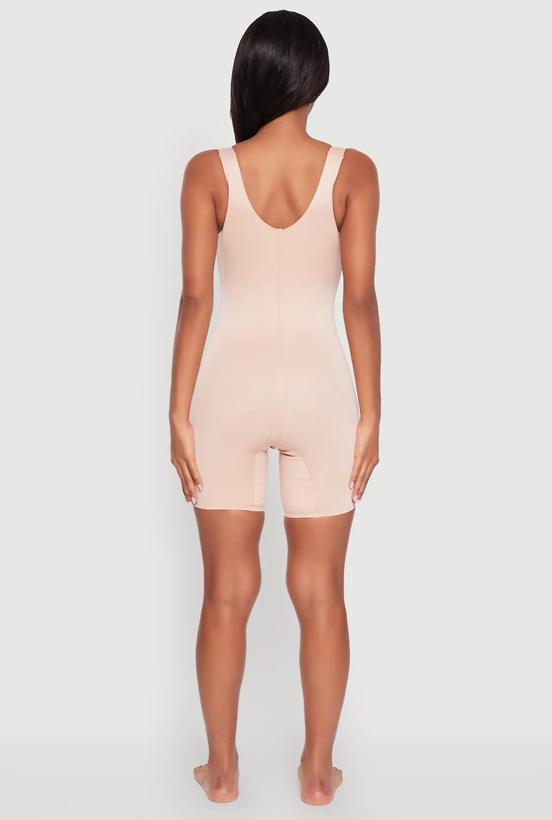 Womens Open Bust Shapewear Bodysuit, Beige, Size M