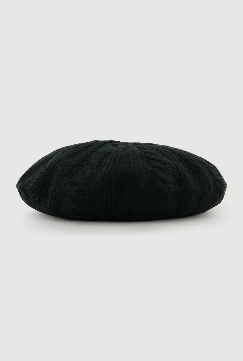 Womens Cable Knit Beret,