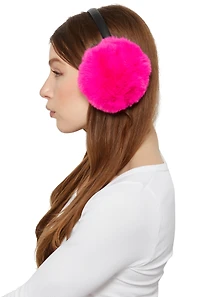 Faux Leather Band Faux Fur Earmuffs