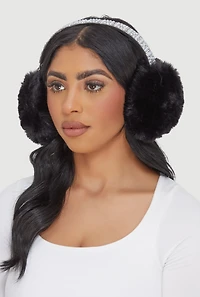 Faux Pearl Rhinestone Earmuffs