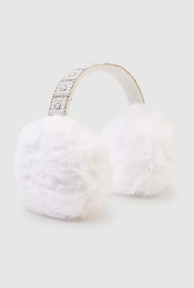 Faux Pearl Rhinestone Earmuffs