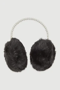 Faux Pearl Headband Faux Fur Earmuffs