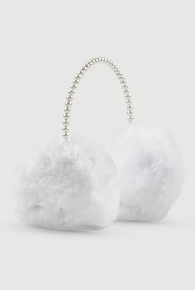 Faux Pearl Headband Faux Fur Earmuffs