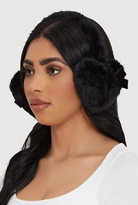 Faux Fur Bow Detail Earmuffs