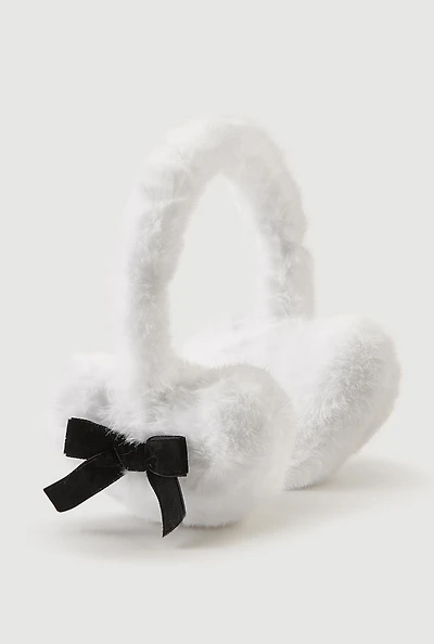 Faux Fur Bow Detail Earmuffs