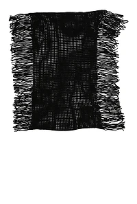 Womens Fringe Infinity Scarf, Black