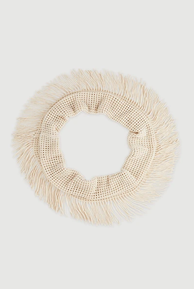 Womens Fringed Infinity Scarf,