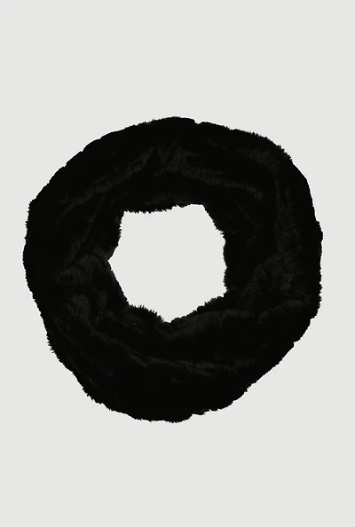 Faux Fur Twisted Front Neck Warmer