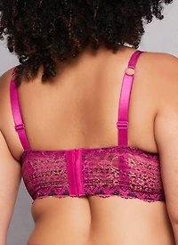 Plus Size Aztec Floral Lace Longline Plunge Bra