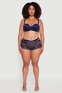 Plus Caged Scalloped Lace Balconette Bra | Convertible to Strapless