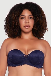 Plus Caged Scalloped Lace Balconette Bra | Convertible to Strapless