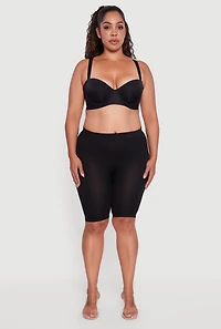 Womens Plus Size Laser Cut Convertible Balconette Bra, Black, Size 38C