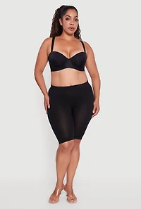 Womens Plus Size Laser Cut Convertible Balconette Bra, Black, Size 38C