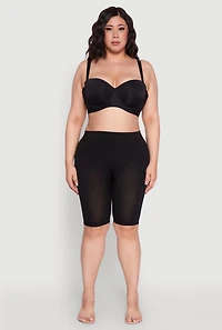 Womens Plus Size Padded Push Up Convertible Balconette Bra, Black, Size 38DD