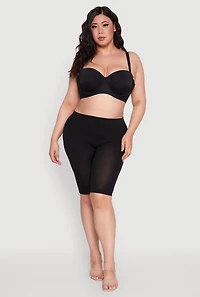Womens Plus Size Padded Push Up Convertible Balconette Bra, Black, Size 42DD