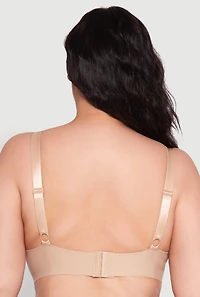 Womens Plus Size Padded Push Up Plunge Bra, Beige, Size 42DD