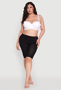 Womens Plus Size Laser Cut Seamless Balconette Bra | Convertible to Strapless, White, Size 42DD