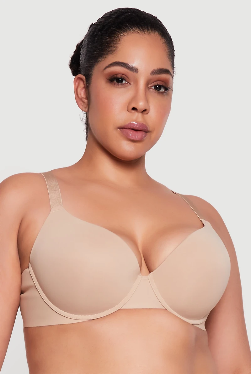 Plus Laser Cut Seamless Plunge Bra