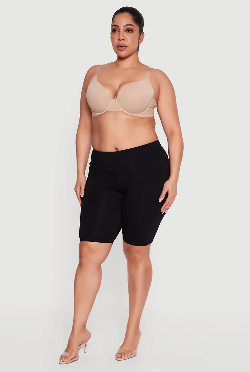 Plus Laser Cut Seamless Plunge Bra