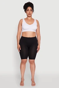 Womens Plus Size Seamless Sports Bra with Removable Padding, White, Size 2X