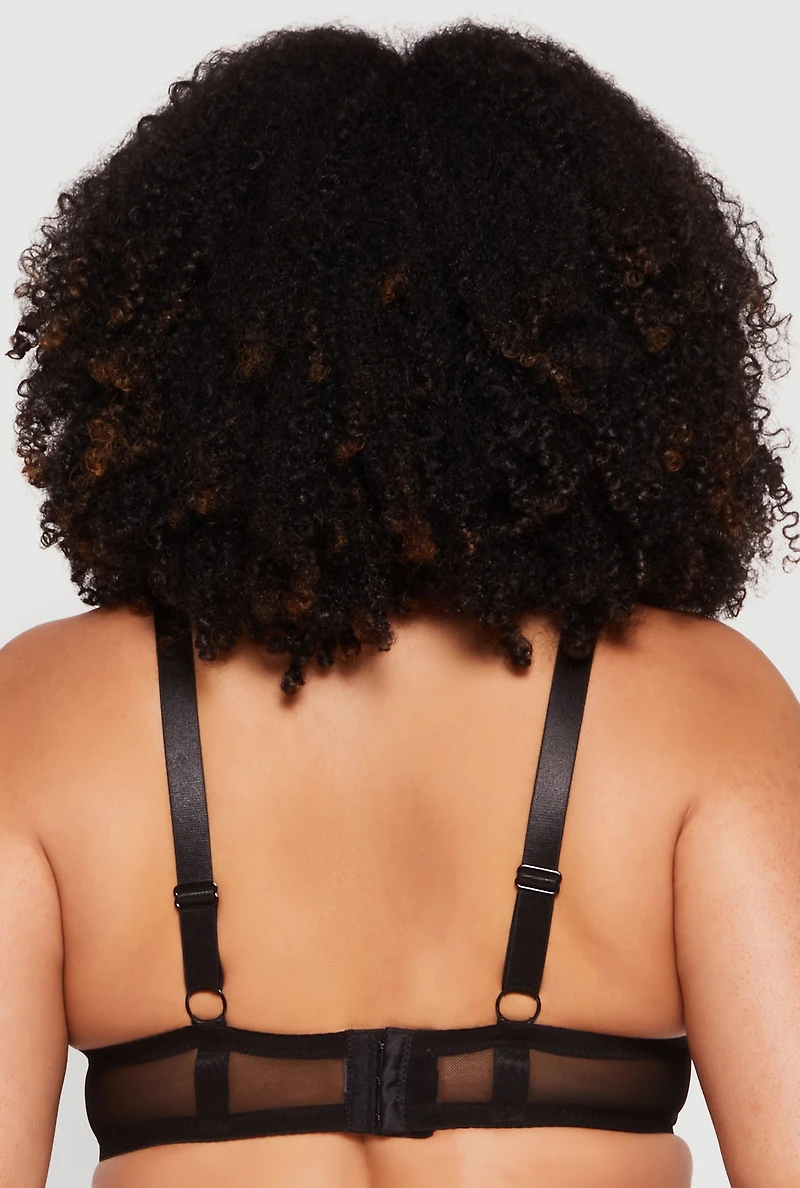 Plus Mesh Plunge Bra