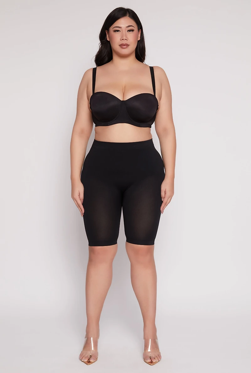 Womens Plus Size Balconette Bra | Convertible to Strapless, Black, Size 44DD