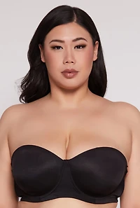Womens Plus Size Balconette Bra | Convertible to Strapless, Black, Size 44DD