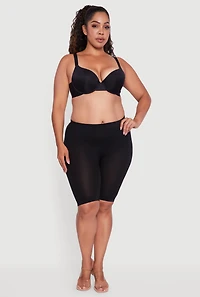 Womens Plus Laser Cut Padded Push Up Plunge Bra, Black,
