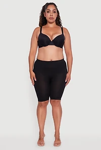 Womens Plus Size Laser Cut Padded Push Up Plunge Bra, Black, Size 42D