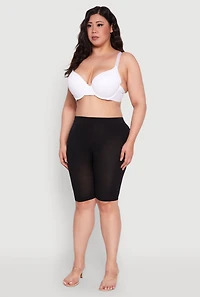 Womens Plus Size Seamless Padded Push Up Plunge Bra, White, Size 40DD