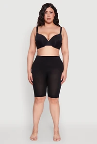 Womens Plus Size Solid Padded Push Up Plunge Bra, Black, Size 40DD