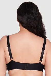 Plus Solid Padded Push Up Plunge Bra