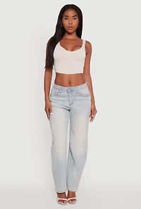 Womens Ribbed Knit V-Neck Bralettes with Shelf Bra 2-Pack, Multi, Size L