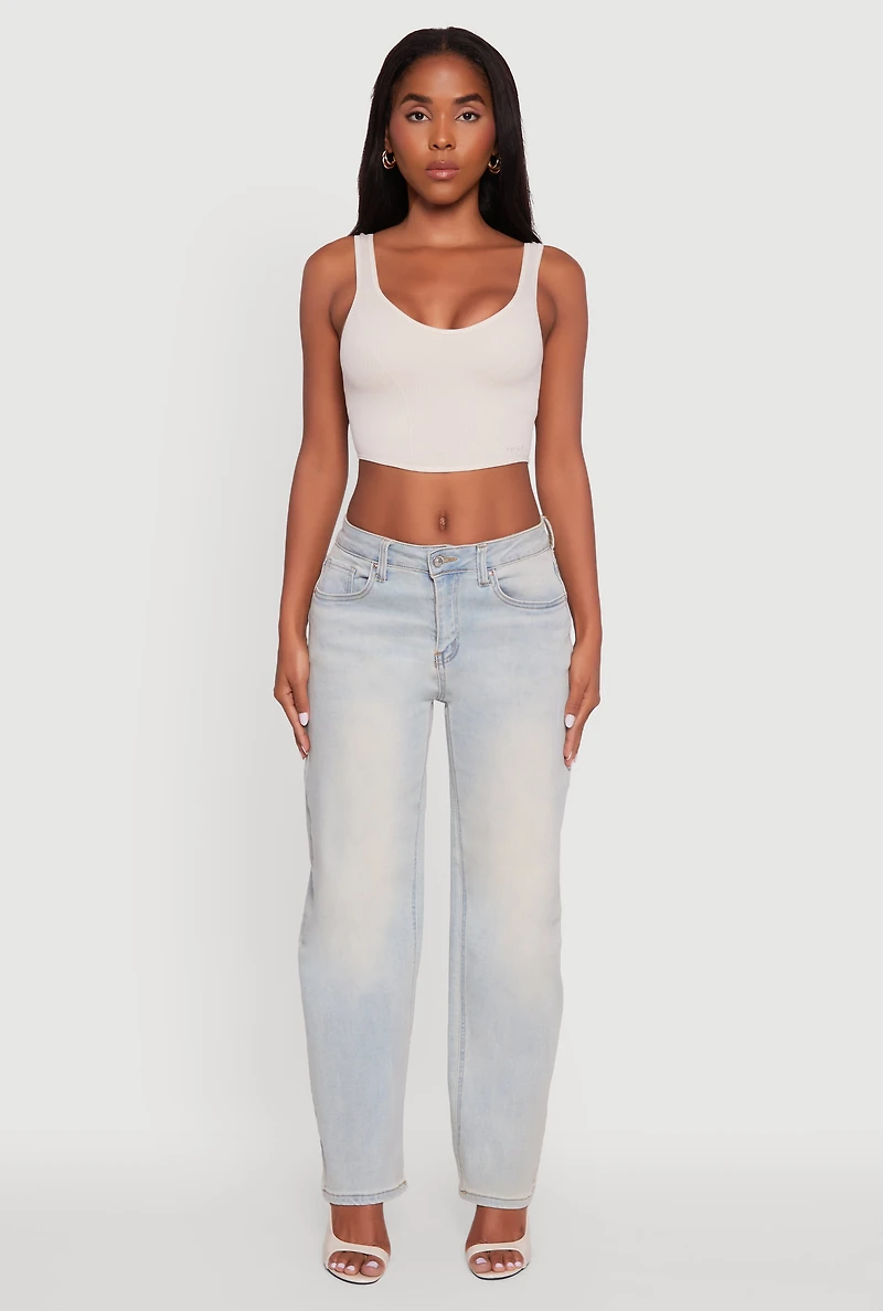 Womens Ribbed Knit V-Neck Bralettes with Shelf Bra 2-Pack, Multi, Size XL