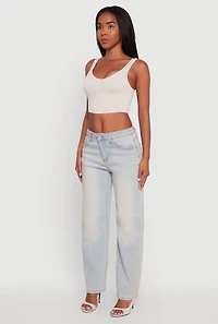 Womens Ribbed Knit V-Neck Bralettes with Shelf Bra 2-Pack, Multi, Size XL