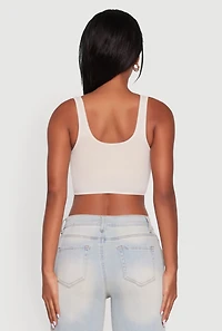 Womens Ribbed Knit V-Neck Bralettes with Shelf Bra 2-Pack, Multi, Size S