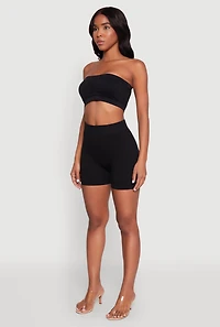 Womens Seamless Basic Bandeau Bra, Black, Size XL