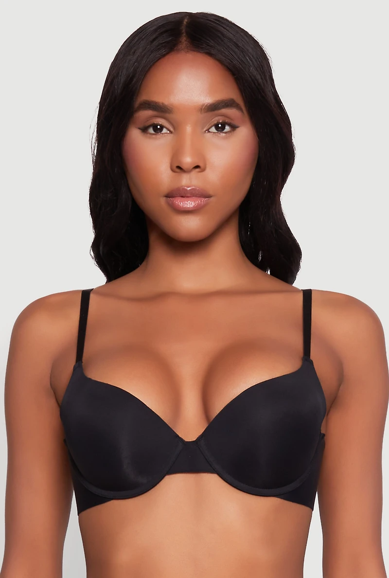 Womens Basic Plunge Bra, Black, Size 36D