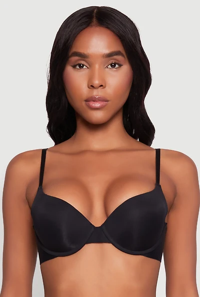 Womens Basic Plunge Bra, Black, Size 38B