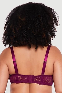 Plus Solid Lace Convertible Balconette Bra