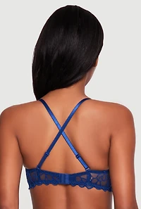 Patterned Scalloped Lace Convertible Balconette Bra